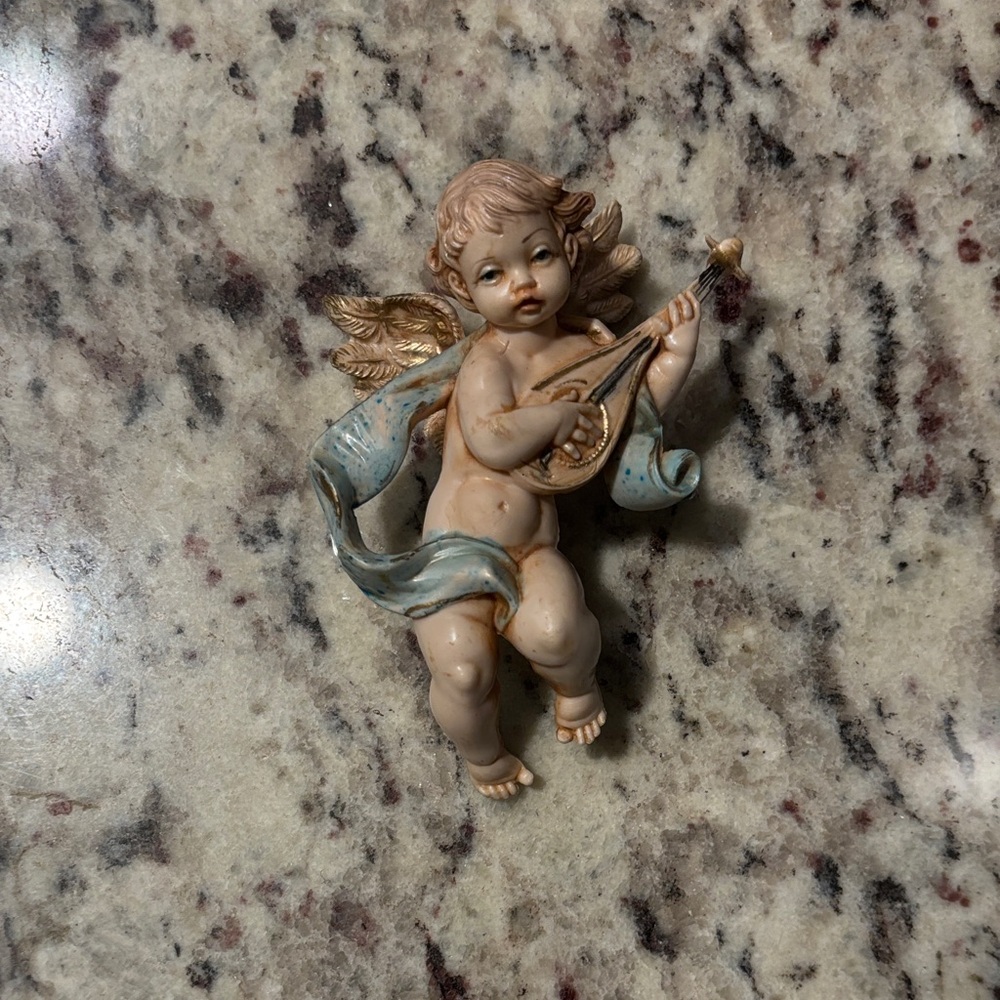 Vintage Cherub Angel Ornament Depose Italy Plastic Vtg Christmas Figurine Baby